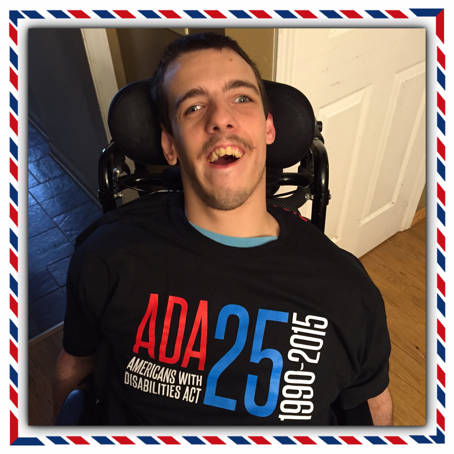 Nick wearing his ADA shirt