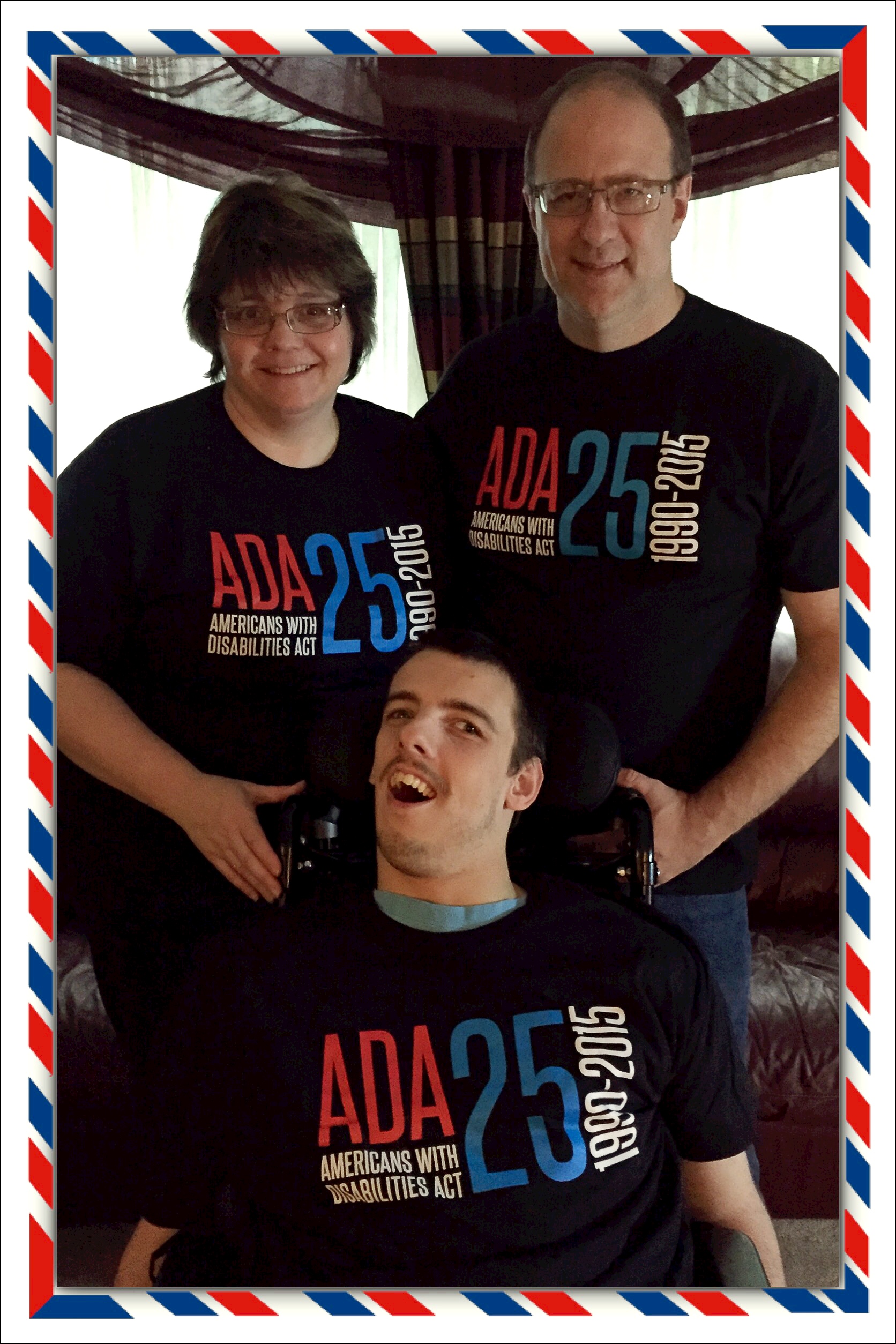 nick, julie, and julie's husband with their ada shirts