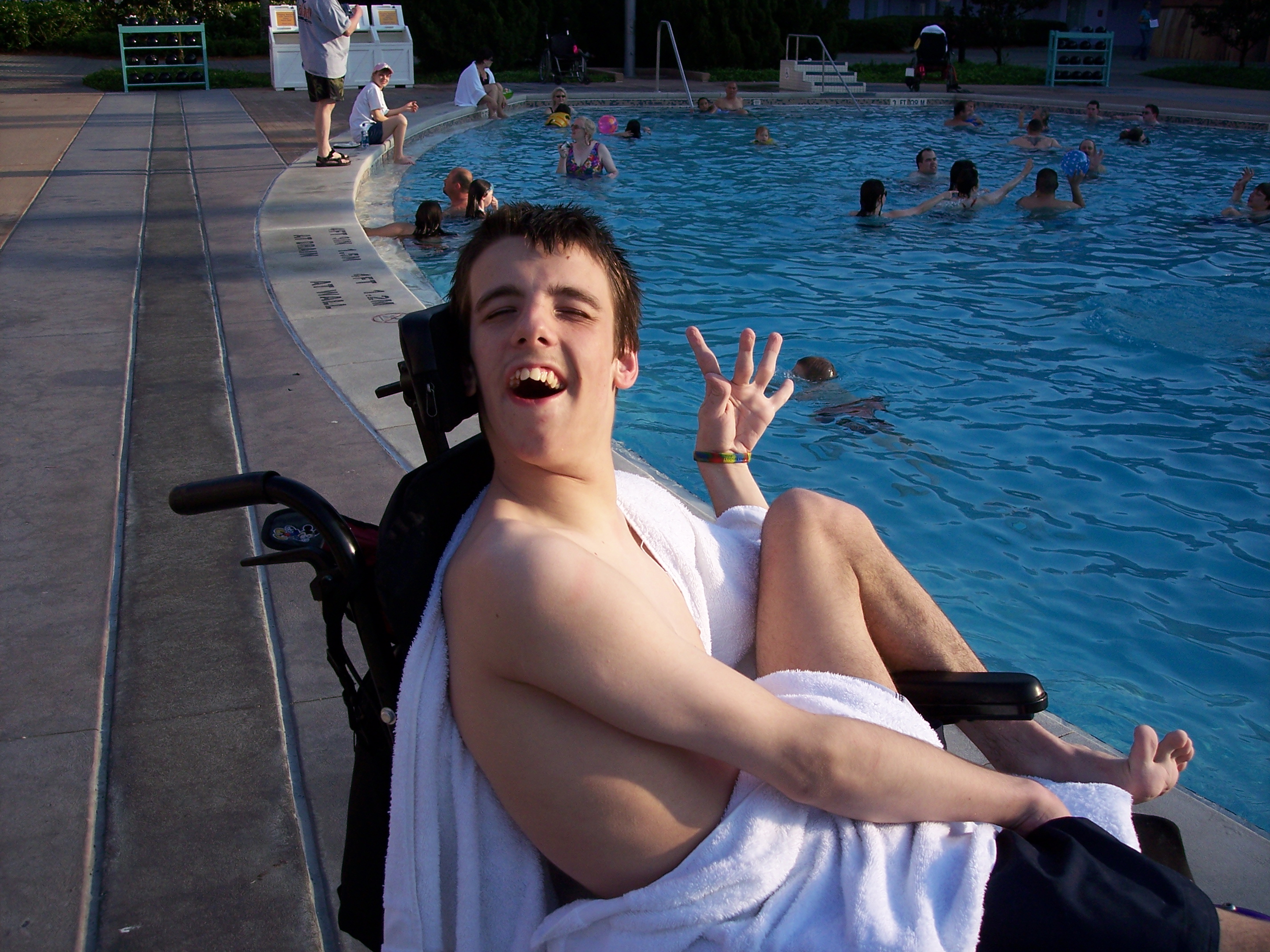 Nick hanging at the pool