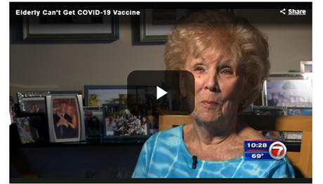 screen shot from help me howard Elderly Can't get COVID-19 Vaccine. Press the picture to hear the segment on help me howard
