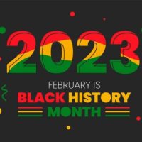 black background with 2023 february is balck history month in red, yellow, and green black background with 2023 february is balck history month in red, yellow, and green