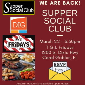 supper social club flyer for march 22, 2023