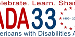 logo for the celebration of the 33rd anniversary of the ADA