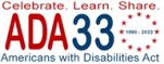 logo for the celebration of the 33rd anniversary of the ADA