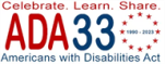 logo for the celebration of the 33rd anniversary of the ADA logo for the celebration of the 33rd anniversary of the ADA