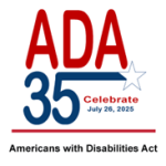 logo for the thirty fifth anniversary of the ada logo for the thirty fifth anniversary of the ada