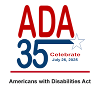 logo for the thirty fifth anniversary of the ada logo for the thirty fifth anniversary of the ada